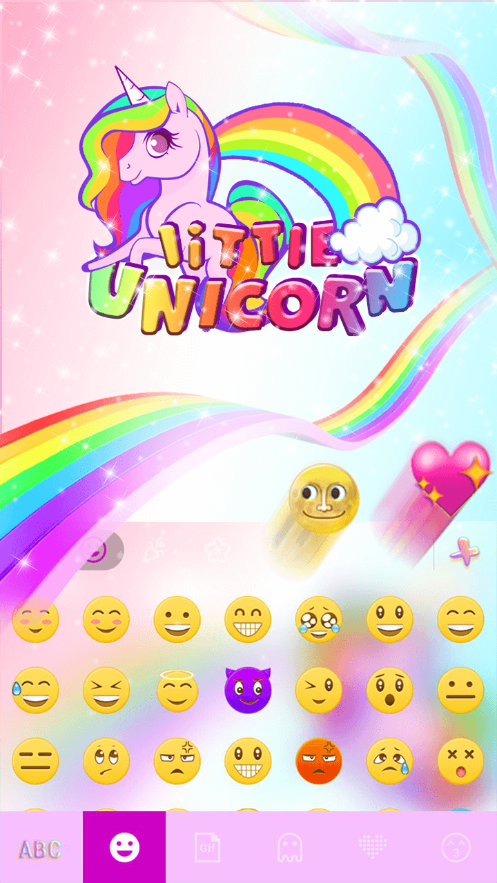 Android application Keyboard - Colorful Unicorn Theme screenshort