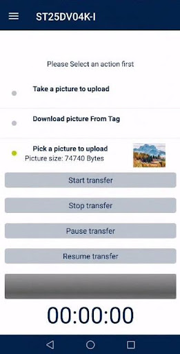 Screenshot of ST25 NFC Tap