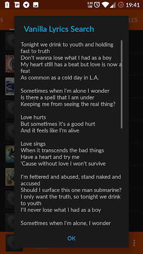 Vanilla Lyrics Search Screenshot 3 - AppWisp.com