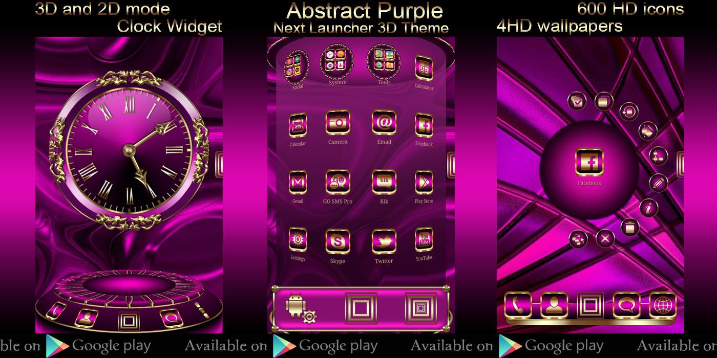 Android application Abstract Purple Go SMS theme screenshort