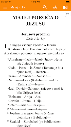 Android application Živa Nova zaveza screenshort