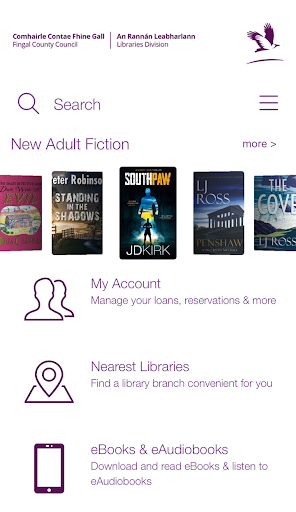 Android application Fingal Libraries screenshort