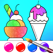 Gradient Ice Cream Coloring Book with Glitter