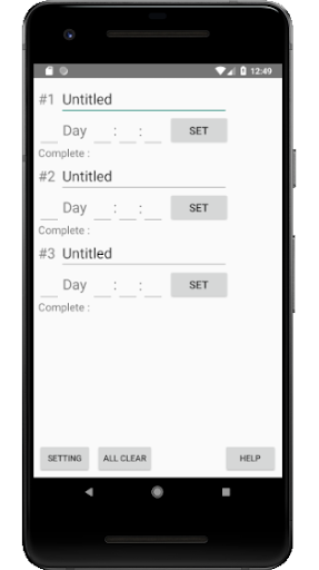 Android application Multi Completed Alarm screenshort