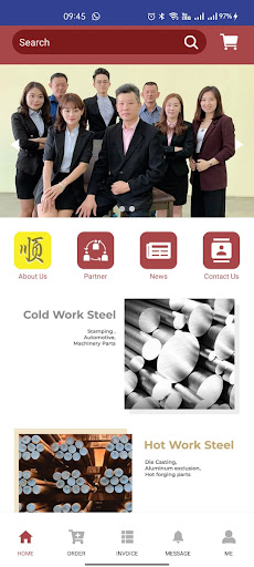 Android application E Steel screenshort