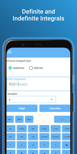 Android application Math Master Integrals screenshort