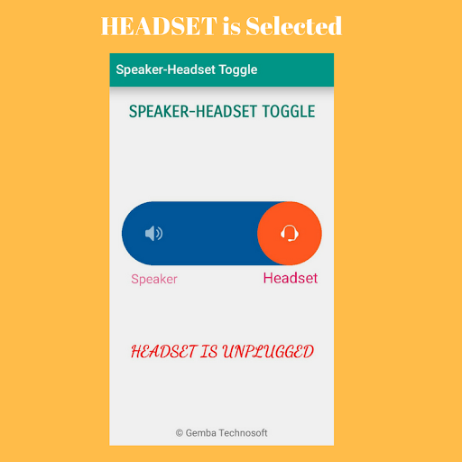 Android application Headset-Speaker Toggle & Test screenshort