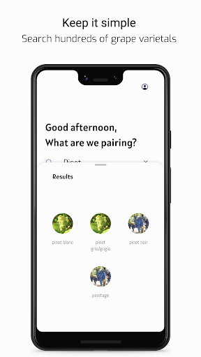 Android application Grape Base - Wine Pairings screenshort