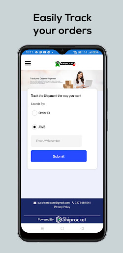 KwickCART App Screen 2