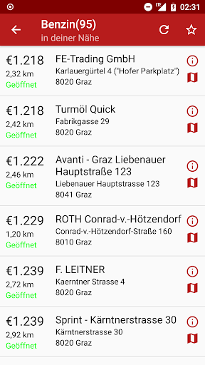 Gas Stations Austria & Germany Screen 2
