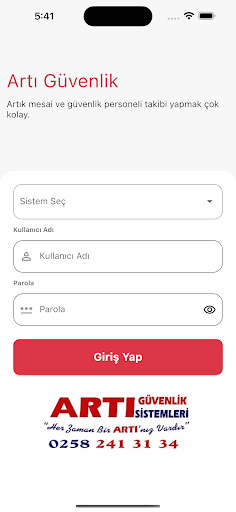 Android application Artı Güvenlik screenshort