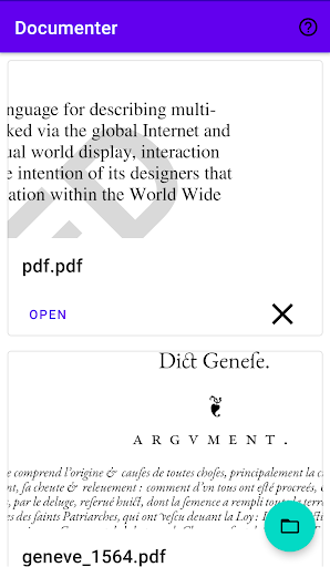 Android application Documenter screenshort