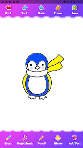 Pequeño Pingüino : Colorear