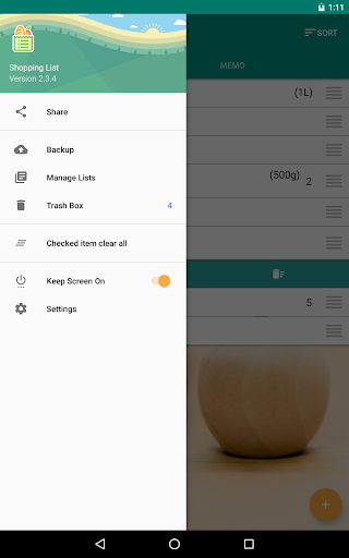 Shopping list - check list