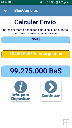 Bluecambios Remesas y Cambios Screen 3