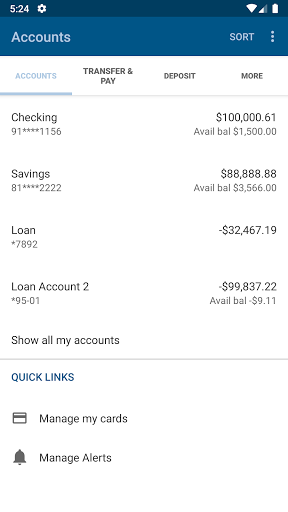 Capitol Bank-Mobile Banking Screen 3