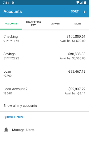 YourGCU Mobile Banking Screen 3
