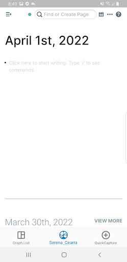 Android application Roam Research screenshort