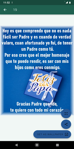 Android application Feliz día del padre. Postales screenshort