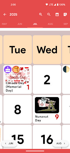 Canada Calendar 2024 Screen 2