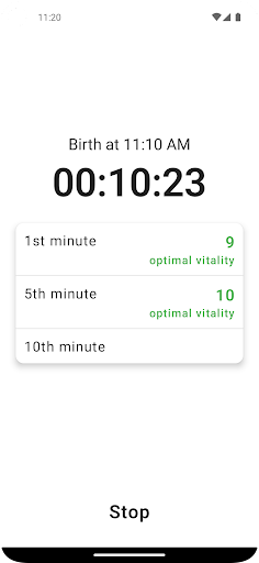 APGAR Timer Screen 2