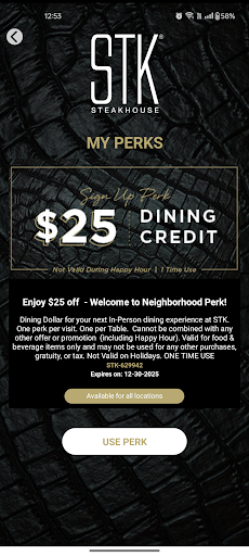 STK STEAK NEIGHBORHOOD PERKS