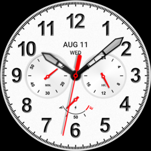 Casual White Watch Face Logo