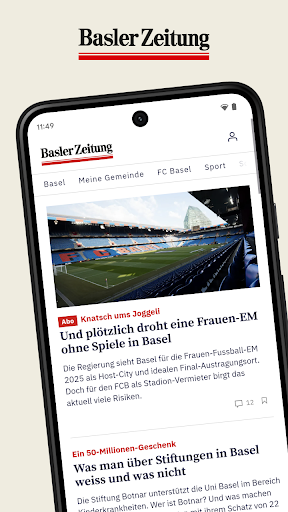 Android application Basler Zeitung Nachrichten screenshort
