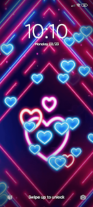 Neon Hearts Live Wallpaper HD