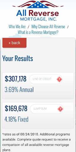 Android application Reverse Mortgage Calculator screenshort