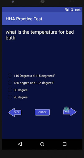 HHA Practice Test Screen 3