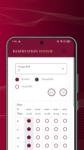 Reservation System Screen 2
