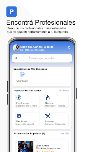 Android application Primero en tu barrio screenshort