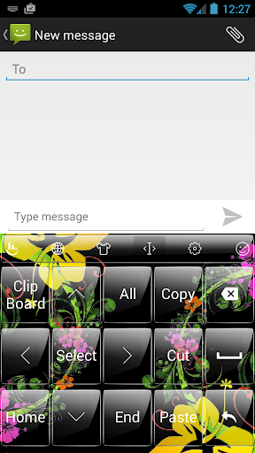 Keyboard Theme Glass Flowers