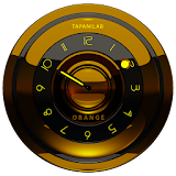 Black orange clock analog icon