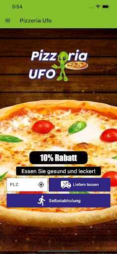 Android application Pizzeria Ufo screenshort