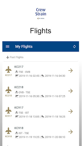 Android application AirAstana CrewStrain screenshort