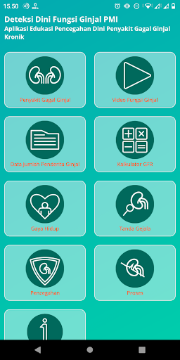Android application Deteksi dini fungsi ginjal PMI screenshort