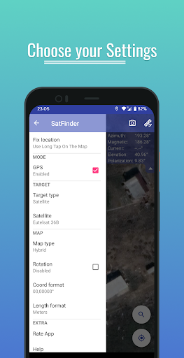 Android application Satfinder (Dish Pointer) screenshort