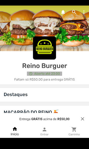 Android application Reino Burguer screenshort