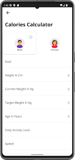 Android application Nutrifit screenshort
