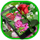Red and pink rose day theme icon