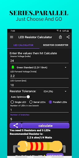 LED Resistor Calculator & SMD Screen 3