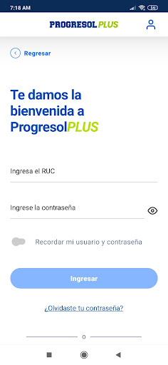 Android application progresolplus screenshort