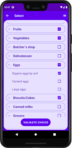 EasyListOne - Shopping lists Screen 2