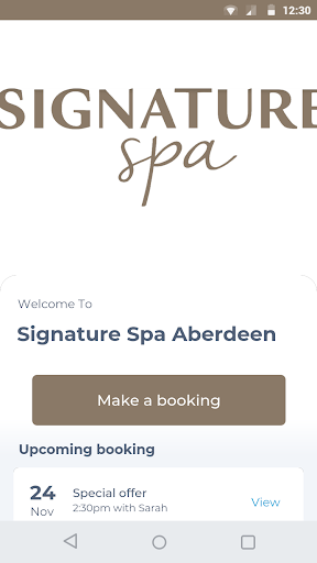 Android application Signature Spa Aberdeen screenshort