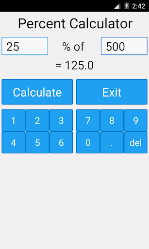 Android application Percent Calculator screenshort