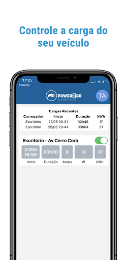 Android application Power2go screenshort