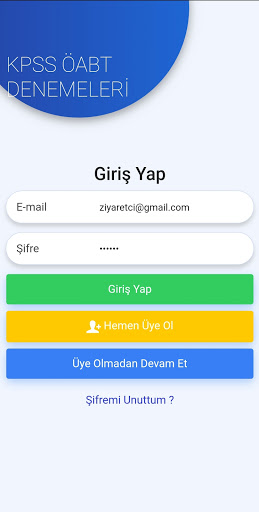 Android application KPSS ÖABT Çıkmış Sorular screenshort