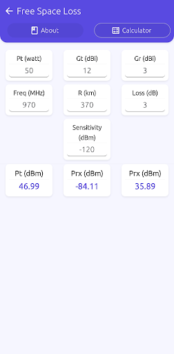 Radars and Comms Calculator